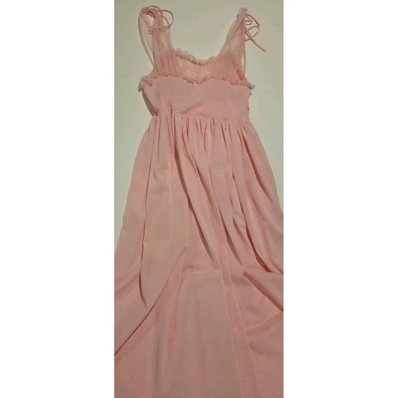 VTG GILEAD Pink Nylon & Lace Full-length Nightgown Lingerie Size 34 - Picture 6 of 15